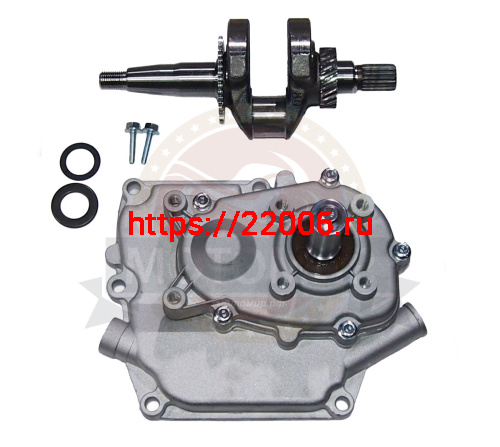 Редуктор внутренний для 168F, 168F-2, БЕЗ сцепления 1:2 (ВАЛ 20ММ), с коленвалом и мал. звездой