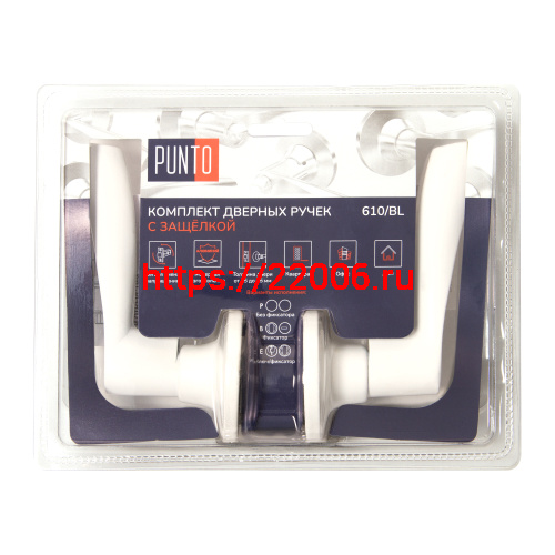 Ручка Punto (Пунто) защелка DK610/BL WH-PS (без фик.) белый Ручка Punto (Пунто) защелка DK610/BL WH-PS (без фик.) белый