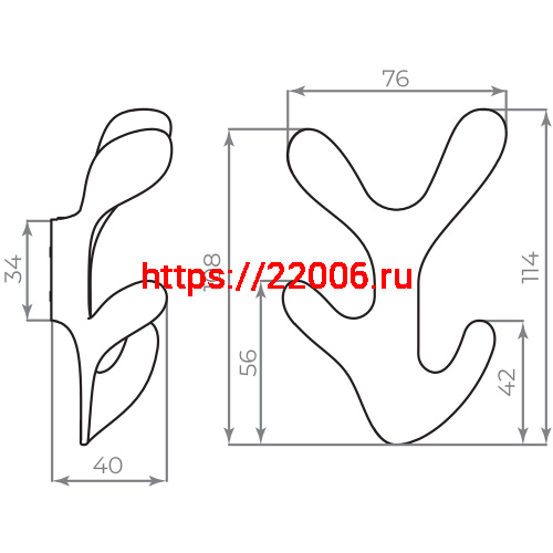 Крючок Ajax (Аякс) настенный MB-LM/K-005 BL черный фото 7