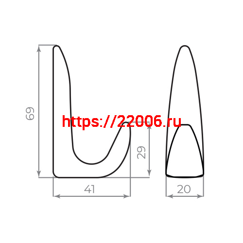 Крючок Ajax (Аякс) настенный MB-LM/K-002 BL черный фото 7