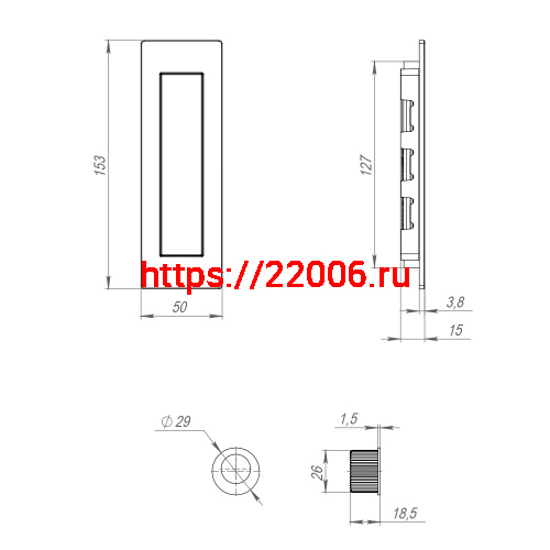 Ручка Armadillo (Армадилло) для раздвижных дверей SH.URB153.010 (SH010 URB) GOLD-24 золото 24К фото 4