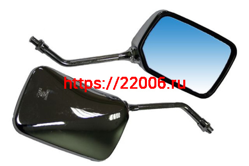 Зеркала заднего вида №16 пластик прямоугольное, крепление с угла М8 хром Зеркала заднего вида №16 пластик прямоугольное, крепление с угла М8 хром