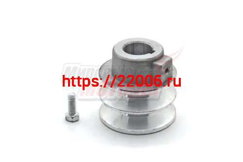 Шкив d20 мм ведущий 2-х ручейковый (Крот) алюминий Шкив d20 мм ведущий 2-х ручейковый (Крот) алюминий