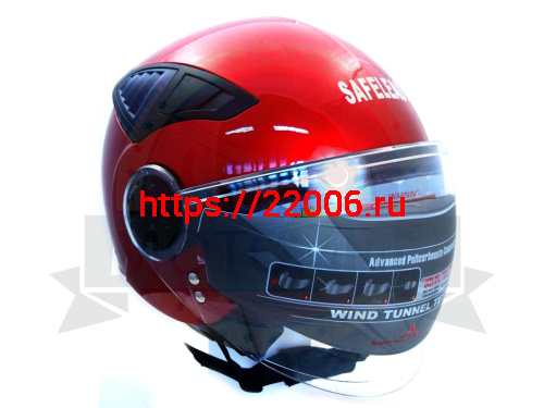 Шлем открытый "Safelead" HF-256 "колобки с доп. стеклом" красный M фото 4 Шлем открытый "Safelead" HF-256 "колобки с доп. стеклом" красный M фото 4