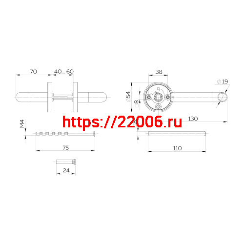Ручка Fuaro (Фуаро) раздельная R.DSS201-0203/19 (9х125 мм) INOX 201 фото 2 Ручка Fuaro (Фуаро) раздельная R.DSS201-0203/19 (9х125 мм) INOX 201 фото 2