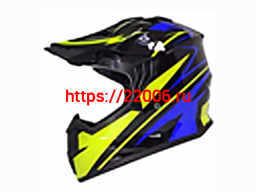 Мотошлем VIRTUE MD-911 Детский Кросс черно-салатово-синий (S) Мотошлем VIRTUE MD-911 Детский Кросс черно-салатово-синий (S)