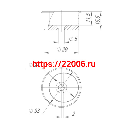 Эксцентрик Fuaro (Фуаро) 29/24 (внеш. диаметр 29 мм, внутр. диаметр 24 мм), ЦАМ фото 2 Эксцентрик Fuaro (Фуаро) 29/24 (внеш. диаметр 29 мм, внутр. диаметр 24 мм), ЦАМ фото 2
