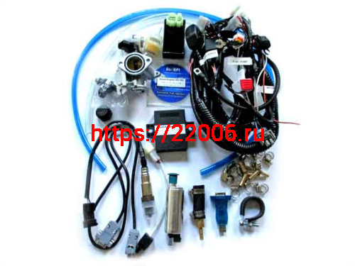 Инжектор для мопеда с двигателем 152FMH С-110 d-28 мм впускной закрытый тип (Комплект для установки) Инжектор для мопеда с двигателем 152FMH С-110 d-28 мм впускной закрытый тип (Комплект для установки)