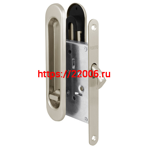 Защелка Punto (Пунто) с ручками для раздвижных дверей SH.SL152.KIT011-BK (Soft LINE SL-011) SN-3 матовый никель