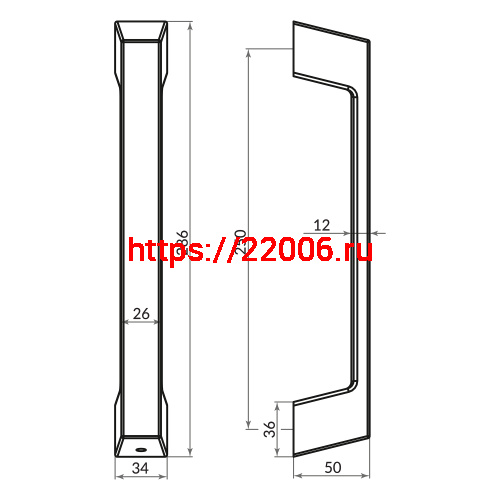 Ручка-скоба Punto (Пунто) PULL.ARC.TITAN BL-24 черный фото 4 Ручка-скоба Punto (Пунто) PULL.ARC.TITAN BL-24 черный фото 4