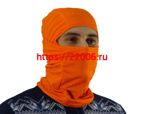 Подшлемник-балаклава (открыта только область для глаз) оранжевого цвета Подшлемник-балаклава (открыта только область для глаз) оранжевого цвета