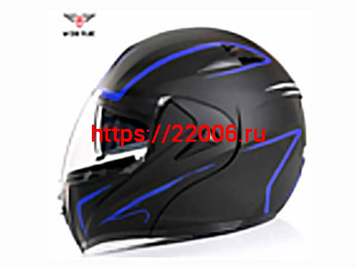 Мотошлем VIRTUE MD-808 трансформер с визором черно-синий матовый (L) Мотошлем VIRTUE MD-808 трансформер с визором черно-синий матовый (L)