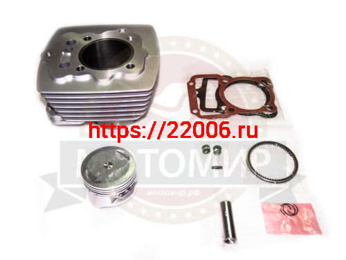 Цилиндр в сборе с поршнем CG200 см3 63,50мм 163FML (H104мм, h76мм, палец 15мм) фото 2