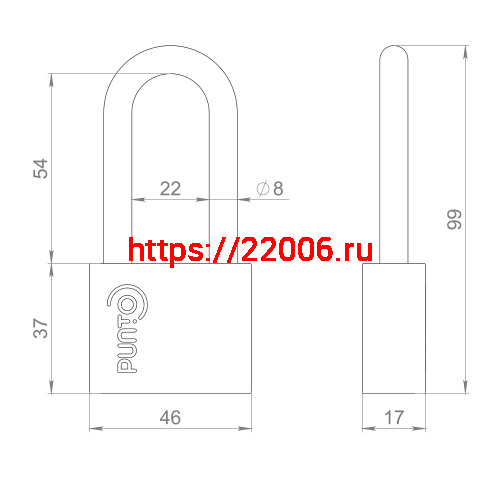Замок Punto (Пунто) навесной PK-1550L 3 key диск.ключ длиная дужка фото 3 Замок Punto (Пунто) навесной PK-1550L 3 key диск.ключ длиная дужка фото 3