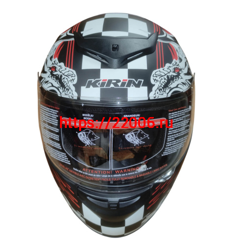 Шлем интеграл KIRIN K-22, черный, черн-крас матовый, черн-крас, размер S фото 5