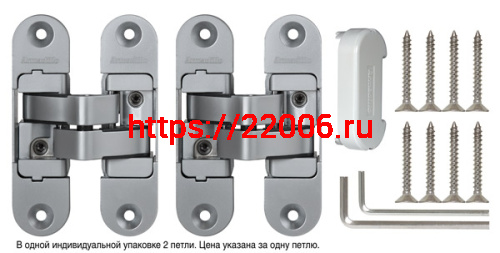 Петля скрытой установки Armadillo с 3D-регулировкой Architect 3D-ACH 60 SC («матовый хром»), лев., 60 кг фото 2 Петля скрытой установки Armadillo с 3D-регулировкой Architect 3D-ACH 60 SC («матовый хром»), лев., 60 кг фото 2