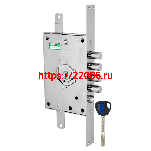 Замок Mottura (Моттура) врезной сувальдный с защёлкой 3D KEY 3D.771 D (правый), ключ 40 мм