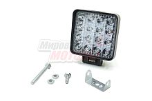 Фара светодиодная 48W 16 диодов SMD, 55мм квадрат. мет. корпус, дальний свет (Spot)