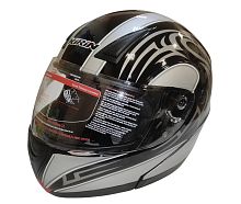 Шлем интеграл KIRIN K71, карбон, черный, красный, серый, размер XL