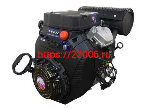 Двигатель LIFAN 29 л.с. 2V80F-А с катушкой освещения РУЧ+ЭЛЕК 2 карб. 12В 20А 240Вт вал 25 мм фото 2