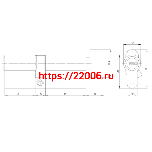 Цилиндровый Ajax (Аякс) механизм (AZ202/100) AZ2002Knob100 (40+10+50) CP хром с вертушкой фото 3 Цилиндровый Ajax (Аякс) механизм (AZ202/100) AZ2002Knob100 (40+10+50) CP хром с вертушкой фото 3