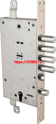 Замок Mottura (Моттура) врезной двухсистемный 54.797-S (левый), ключ 40 мм, без накл.