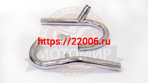 Трубы выхлопные Урал (на один глушитель) "Рога" ХРОМ (компл.2 шт!!!) ИМПОРТ Трубы выхлопные Урал (на один глушитель) "Рога" ХРОМ (компл.2 шт!!!) ИМПОРТ