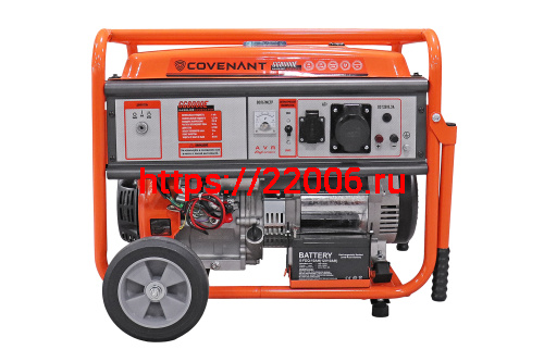 Генератор бенз. "COVENANT" GG8000E (6,0/6,5кВт, LT190F, 15л.с., бак 25л, 86кг, электростартер, МЕДЬ) фото 2 Генератор бенз. "COVENANT" GG8000E (6,0/6,5кВт, LT190F, 15л.с., бак 25л, 86кг, электростартер, МЕДЬ) фото 2