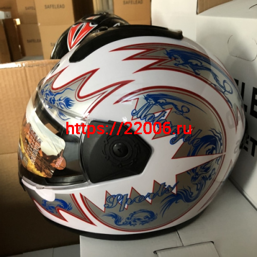 Шлем интеграл "Safelead" HF-110 NEW белый, черный размер S фото 2 Шлем интеграл "Safelead" HF-110 NEW белый, черный размер S фото 2