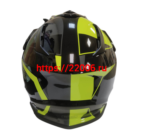 Шлем кроссовый COBRA EC V332, серый титан, синий и желтый, размер L фото 4 Шлем кроссовый COBRA EC V332, серый титан, синий и желтый, размер L фото 4