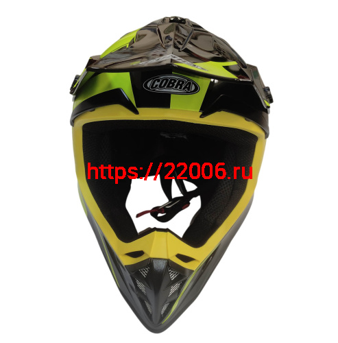 Шлем кроссовый COBRA EC V332, серый титан, синий и желтый, размер L фото 2 Шлем кроссовый COBRA EC V332, серый титан, синий и желтый, размер L фото 2