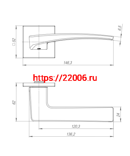 Ручка Punto (Пунто) раздельная K.ARC.Q52.LOTUS BL-24 черный ТРОСИК фото 4