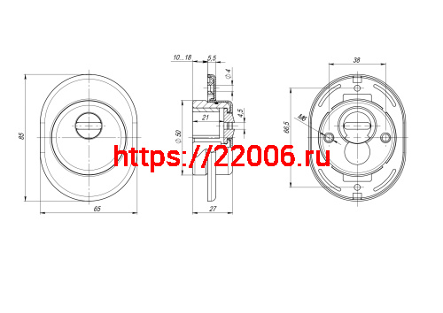 Броненакладка Armadillo (Армадилло) на ЦМ (от вырывания, 25 мм) ET/ATC-Protector 1-25SC-14 Матовый хром box фото 3