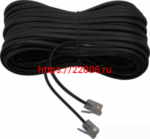 6P4C 15м Удлинитель телефонный черный Alencom 6P4C 15м Удлинитель телефонный черный Alencom