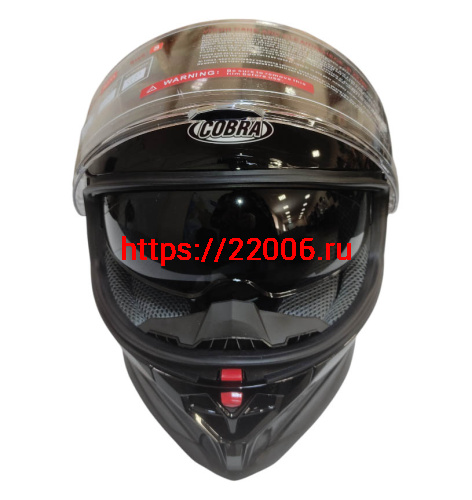 Шлем интеграл COBRA EC H153, черный глянцевый, с очками, размер S фото 3