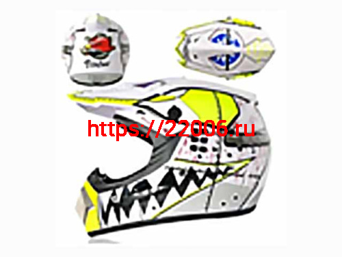 Мотошлем VIRTUE MD-905 Кросс белый с черно-салатовым рисунком (S) Мотошлем VIRTUE MD-905 Кросс белый с черно-салатовым рисунком (S)