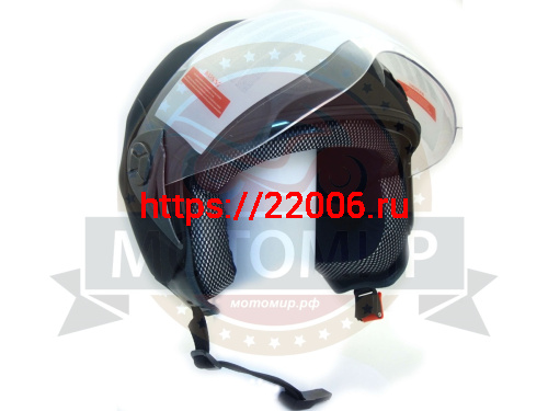 Шлем открытый "Safelead" HF-221 "колобки с доп. стеклом" мат. черный размер S фото 2