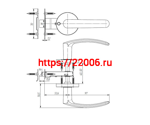 Защелка Zenit (Зенит) ЗЩ2 (бронза) фото 2