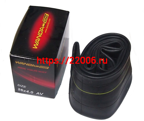 Велокамера 26"х4,00 для фэтбайков, бутиловая (фирм. качество), а/вентиль TR4 WANDA Велокамера 26"х4,00 для фэтбайков, бутиловая (фирм. качество), а/вентиль TR4 WANDA