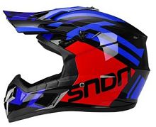 Мотошлем 801 сине-красный (L)