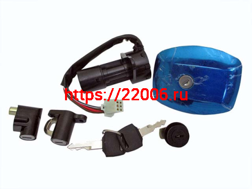 Замок зажигания CG-150/200 полный комплект с прямоуг. крышкой бака
