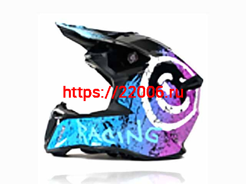 Мотошлем VIRTUE MD-902 Кросс черный с голубо-фиолетовым граффити (S) Мотошлем VIRTUE MD-902 Кросс черный с голубо-фиолетовым граффити (S)