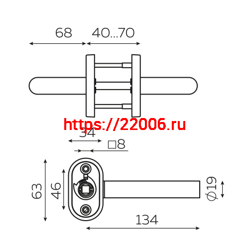 Ручка Fuaro (Фуаро) раздельная R.DSS201-0201P/19 INOX 201 BLACK (овальное основание) фото 2 Ручка Fuaro (Фуаро) раздельная R.DSS201-0201P/19 INOX 201 BLACK (овальное основание) фото 2