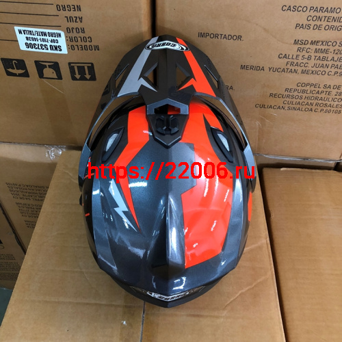 Шлем туринг (кросс со стеклом и очками) COBRA JK802, серо-оранжевый, размеры M фото 4 Шлем туринг (кросс со стеклом и очками) COBRA JK802, серо-оранжевый, размеры M фото 4