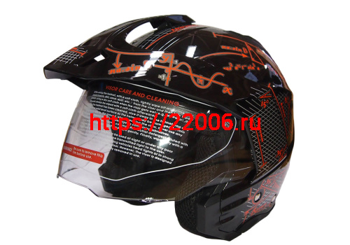 Шлем открытый 3/4 COBRA JK521, белый с серым(3), черный с графикой(2), размеры L Шлем открытый 3/4 COBRA JK521, белый с серым(3), черный с графикой(2), размеры L