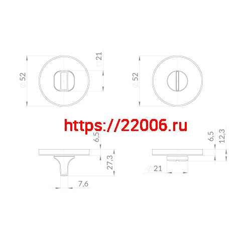 Ручка Punto (Пунто) поворотная BK6.R.EST.R52 BL-24 черный фото 3