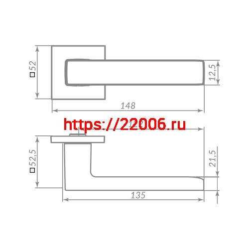 Ручка Punto (Пунто) раздельная K.ARC.Q52.TERRA SSC-16 сатин.хром фото 3