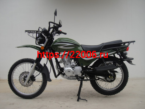 Мотоцикл ERMAK 150 см3 (колеса спица 18"/18",внедор.резин, диск.пер.торм.,защита картер/рук/ног,сигн) ЗЕЛЕНЫЙ фото 2