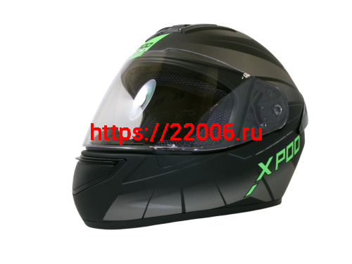 Шлем TVS RACING (Индия) XPOD DULL BLACK NEON GREEN размер L Шлем TVS RACING (Индия) XPOD DULL BLACK NEON GREEN размер L