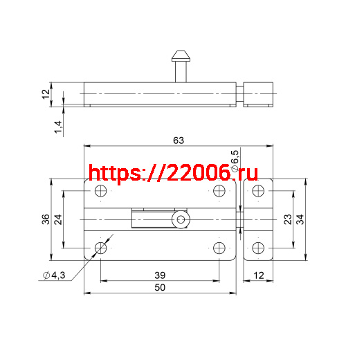 Шпингалет Ajax (Аякс) мебельный металлический SPD60х30 BR коричневый фото 2 Шпингалет Ajax (Аякс) мебельный металлический SPD60х30 BR коричневый фото 2